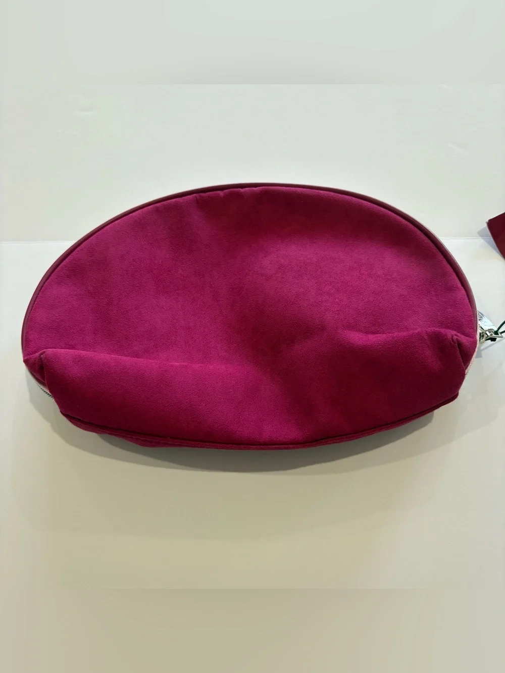 Ralph‎ Lauren Pink Suede Half-Moon Cosmetic Pouch NWT